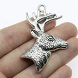 WYSIWYG 2pcs 60x43mm Pendant Deer Head Reindeer Charm Pendants For Jewelry Making Deer Head With Antlers Pendants