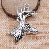 WYSIWYG 2pcs 60x43mm Pendant Deer Head Reindeer Charm Pendants For Jewelry Making Deer Head With Antlers Pendants