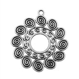 WYSIWYG 2pcs 61x54mm Mandala Pattern Charms For Jewelry Making Antique Silver Color Charm Pendant Jewelry Accessories