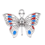 WYSIWYG 2pcs 62x48mm Butterfly Pendant Charms Antique Silver Color For Jewelry Making Zinc Alloy Jewelry Findings