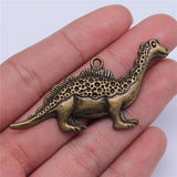 WYSIWYG 2pcs 63x31mm 2 Colors Antique Bronze Plated Dinosaur Pendants Big Dino Charm Pendants Large Dino Charm