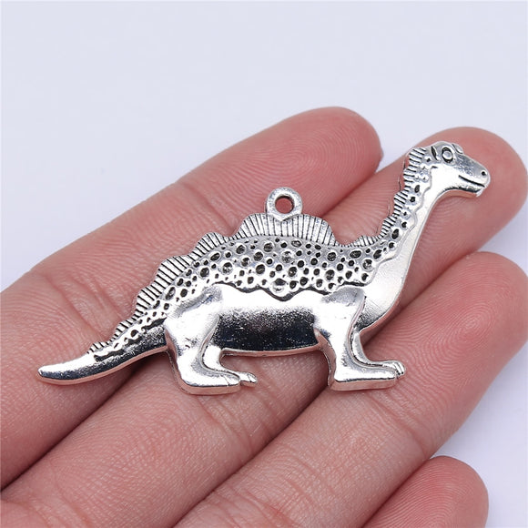 WYSIWYG 2pcs 63x31mm 2 Colors Antique Bronze Plated Dinosaur Pendants Big Dino Charm Pendants Large Dino Charm