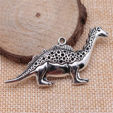 WYSIWYG 2pcs 63x31mm 2 Colors Antique Bronze Plated Dinosaur Pendants Big Dino Charm Pendants Large Dino Charm