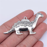 WYSIWYG 2pcs 63x31mm 2 Colors Antique Bronze Plated Dinosaur Pendants Big Dino Charm Pendants Large Dino Charm