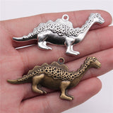 WYSIWYG 2pcs 63x31mm 2 Colors Antique Bronze Plated Dinosaur Pendants Big Dino Charm Pendants Large Dino Charm