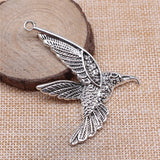 WYSIWYG 2pcs 63x53mm Bird Eagle Charm Pendants For Jewelry Making Antique Silver Color Animal Eagle Pendants Charm Eagle EF3841
