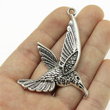 WYSIWYG 2pcs 63x53mm Bird Eagle Charm Pendants For Jewelry Making Antique Silver Color Animal Eagle Pendants Charm Eagle EF3841