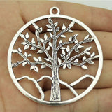 WYSIWYG 2pcs 63x57mm Big Tree Charm Pendants For Jewelry Making Antique Silver Color Large Tree Pendants Charm Big Tree