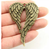 WYSIWYG 2pcs 67x42mm Charms Big Angel Wings Antique Bronze Antique Silver Color Pendants Making DIY Handmade Finding Jewelry EF3907