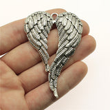 WYSIWYG 2pcs 67x42mm Charms Big Angel Wings Antique Bronze Antique Silver Color Pendants Making DIY Handmade Finding Jewelry EF3907