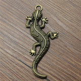 WYSIWYG 2pcs 71x30mm Pendant Gecko Chameleon Charm Pendants For Jewelry Making Antique Silver Color Lizard Pendants