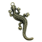 WYSIWYG 2pcs 71x30mm Pendant Gecko Chameleon Charm Pendants For Jewelry Making Antique Silver Color Lizard Pendants