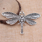 2pcs 71x42mm Pendant Charms Dragonfly For Jewelry Making Antique Bronze Color Antique Silver Color Dragonfly Pendants ef3819