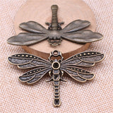 2pcs 71x42mm Pendant Charms Dragonfly For Jewelry Making Antique Bronze Color Antique Silver Color Dragonfly Pendants ef3819