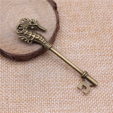WYSIWYG 2pcs 72mm Antique Silver Color Antique Bronze Hippocampal Key Charm Hippocampal Key Pendant