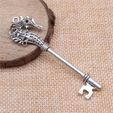 WYSIWYG 2pcs 72mm Antique Silver Color Antique Bronze Hippocampal Key Charm Hippocampal Key Pendant