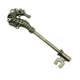 WYSIWYG 2pcs 72mm Antique Silver Color Antique Bronze Hippocampal Key Charm Hippocampal Key Pendant