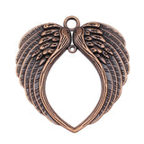 WYSIWYG 2pcs 74x69mm 3 ColorS Double Angel Wings Big Heart Connector Pendant For Jewelry Necklace Making