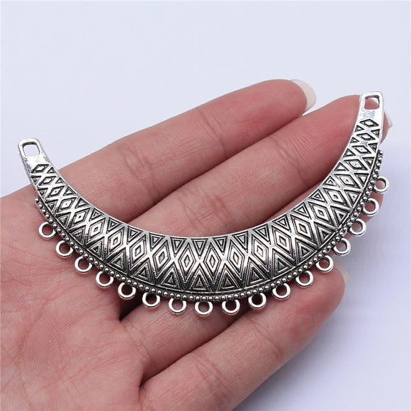 WYSIWYG 2pcs 86x50mm Antique Silver Color Necklace Connector For Jewelry Making DIY Jewelry Findings