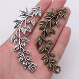 WYSIWYG 2pcs 87x38mm Pendant Branch Branch Leaf Charm Pendants For Jewelry Making Antique Silver Color Big Branch Charm