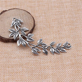 WYSIWYG 2pcs 87x38mm Pendant Branch Branch Leaf Charm Pendants For Jewelry Making Antique Silver Color Big Branch Charm