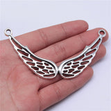 WYSIWYG 2pcs 93x48mm Big Angel Angel Wings Charms For Jewelry Making Antique Silver Color Charm Pendant Jewelry Accessories