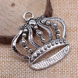 WYSIWYG 2pcs Antique Silver Color Tone 42x41mm Big Crown Charms Pendant For Jewelry Making DIY Jewelry Findings