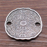 WYSIWYG 2pcs Carved Bracelet Connector Diy Jewelry Findings Accessories Charms Antique Silver Color 34x39mm