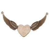 WYSIWYG 2pcs Charms 90x53mm Wing Heart Charms For Jewelry Making DIY Jewelry Findings Antique Bronze Color Alloy Charms Pendant