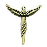 WYSIWYG 2pcs Charms Angel DIY Jewelry Findings Antique Bronze Plated 49x44mm Angel Charms
