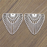 WYSIWYG 2pcs Charms Geometric Hollow Pendant For Earring Making 40x42mm Antique Silver Color Pendant Geometric Hollow Pendant