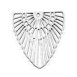 WYSIWYG 2pcs Charms Geometric Hollow Pendant For Earring Making 40x42mm Antique Silver Color Pendant Geometric Hollow Pendant