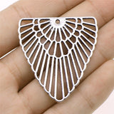 WYSIWYG 2pcs Charms Geometric Hollow Pendant For Earring Making 40x42mm Antique Silver Color Pendant Geometric Hollow Pendant