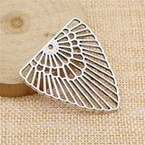 WYSIWYG 2pcs Charms Geometric Hollow Pendant For Earring Making 40x42mm Antique Silver Color Pendant Geometric Hollow Pendant