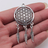WYSIWYG 2pcs Charms Jewelry Findings Diy Accessories Dreamcatcher Pendant Antique Silver Color 29x64mm