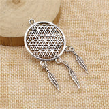 WYSIWYG 2pcs Charms Jewelry Findings Diy Accessories Dreamcatcher Pendant Antique Silver Color 29x64mm