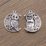 WYSIWYG 2pcs Charms Viking Owl Antique Silver Color Alloy DIY Jewelry Making Accessories 26x33mm