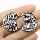 WYSIWYG 2pcs Charms Viking Owl Antique Silver Color Alloy DIY Jewelry Making Accessories 26x33mm