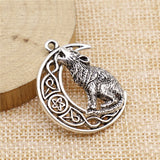 WYSIWYG 2pcs Charms Viking Wolf 26x33mm Antique Silver Color Pendant Viking Wolf Charms For Jewelry Making Jewelry Findings EF3939