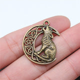 WYSIWYG 2pcs Charms Viking Wolf 26x33mm Antique Silver Color Pendant Viking Wolf Charms For Jewelry Making Jewelry Findings EF3939