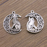 WYSIWYG 2pcs Charms Viking Wolf 26x33mm Antique Silver Color Pendant Viking Wolf Charms For Jewelry Making Jewelry Findings EF3939