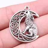 WYSIWYG 2pcs Charms Viking Wolf 26x33mm Antique Silver Color Pendant Viking Wolf Charms For Jewelry Making Jewelry Findings EF3939