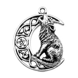 WYSIWYG 2pcs Charms Viking Wolf 26x33mm Antique Silver Color Pendant Viking Wolf Charms For Jewelry Making Jewelry Findings EF3939