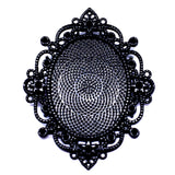 WYSIWYG 2pcs Fit 30x40mm Oval Simple Style Cameo Cabochon Pendant Base Setting Black Color Jewelry Findings For Jewelry Making