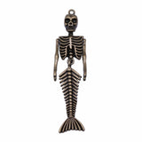 2pcs Retro Style Arm Adjustable Mermaid Skeleton Pendant Punk Necklaces DIY Charm Metal Jewelry Crafts Making 18x74mm ef4432