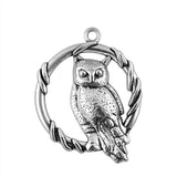 WYSIWYG 2pcs/lot 46x37mm Owl Charms Pendant For Jewelry Making 2 Colors Antique Silver Color Antique Bronze Plated Alloy Charms