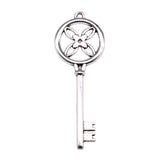 WYSIWYG 2pcs/lot Jewelry Making DIY Handmade Craft Charms 2 Colors Antique Silver Color Antique Bronze Color 68x25mm Key Pendant