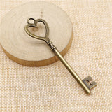 WYSIWYG 2pcs/lot Jewelry Making Handmade Craft Charms 2 Colors Antique Bronze Color 82mm Big Heart Key Pendant