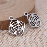 WYSIWYG 35pcs 15x18mm Antique Silver Color Chakra Charms Pendant For DIY Jewelry Making Handmade Jewelry Craft Findings