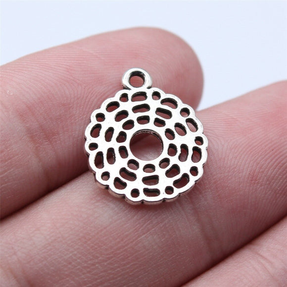 WYSIWYG 35pcs 15x18mm Antique Silver Color Chakra Charms Pendant For DIY Jewelry Making Handmade Jewelry Craft Findings